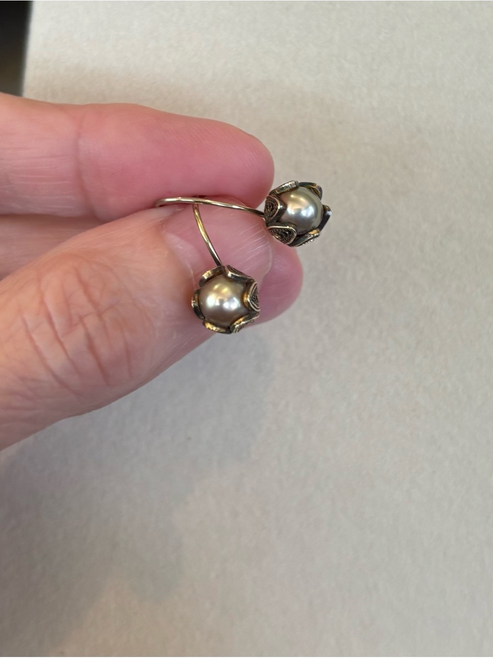 Gold Pearl Earrings